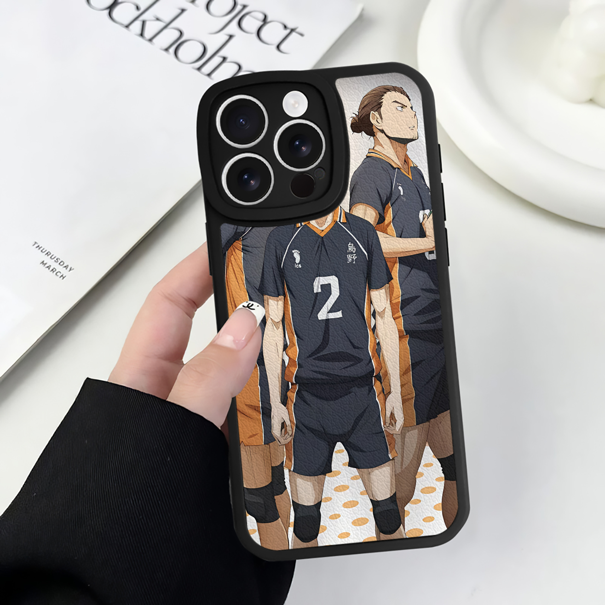 （画像用） ハイキュー!! Haikyu!! 【iPhone 16シリーズ対応】シリコンスマホケース（レザー調） 材質：シリコン